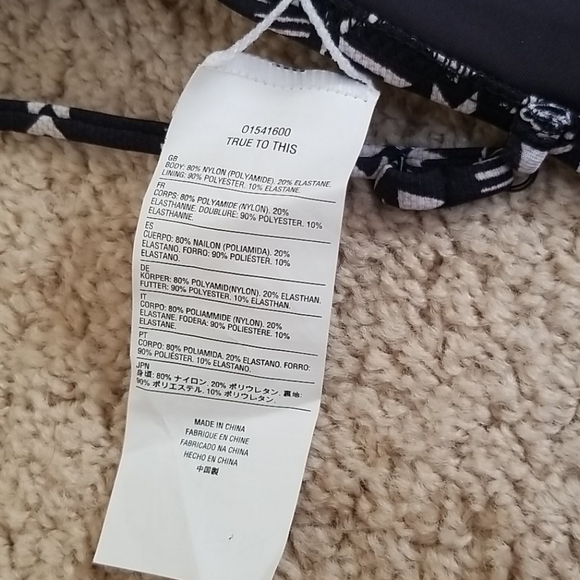 NWT! Volcom Size S Black Multi Color Bikini Top - Picture 6 of 6